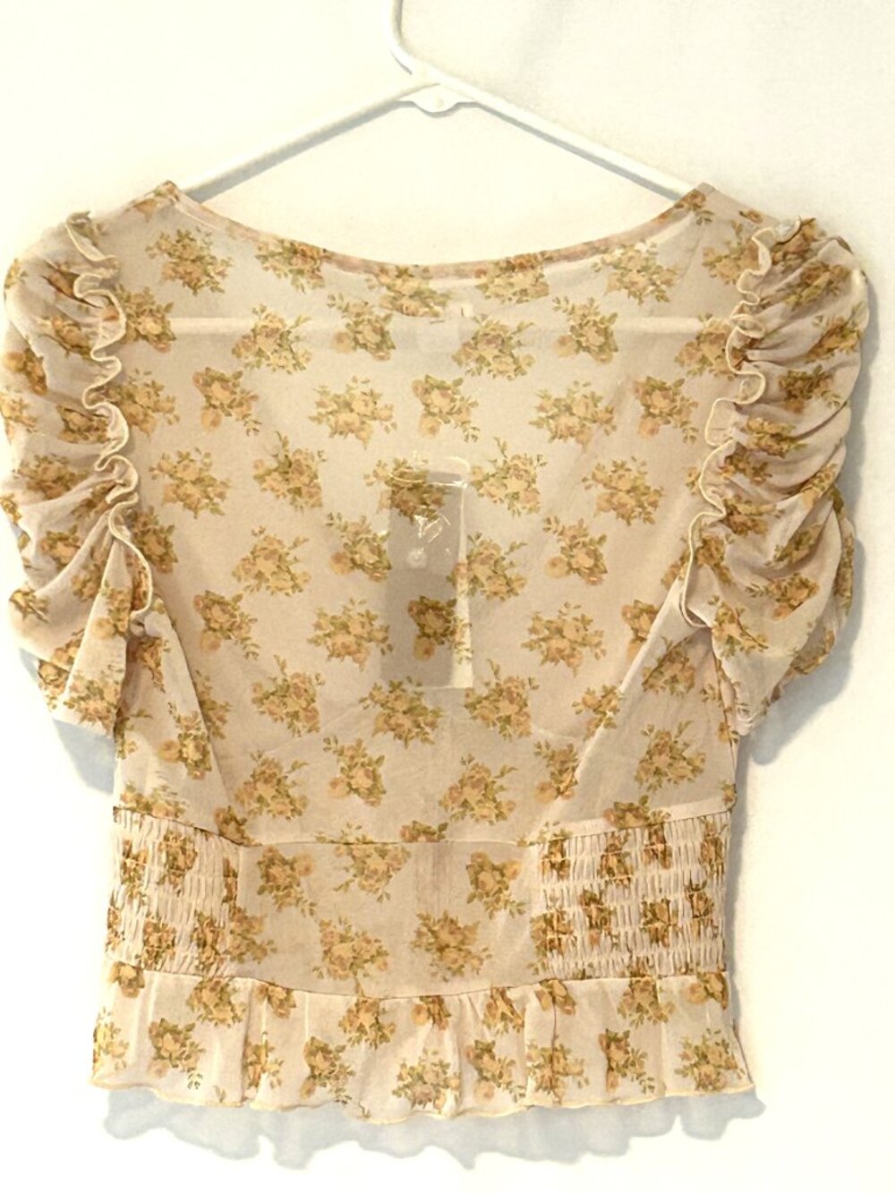 NWT Kimchi Blue yellow short sleeve top, size Small - Picture 2 of 6